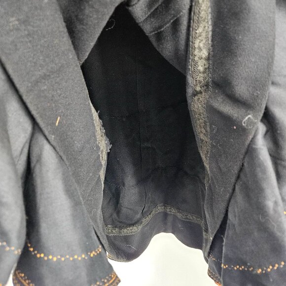 Western Boho Dress Extra Large Midi Dance Ruffle Layer Pleated Belt Long Sleeve - Picture 7 of 8